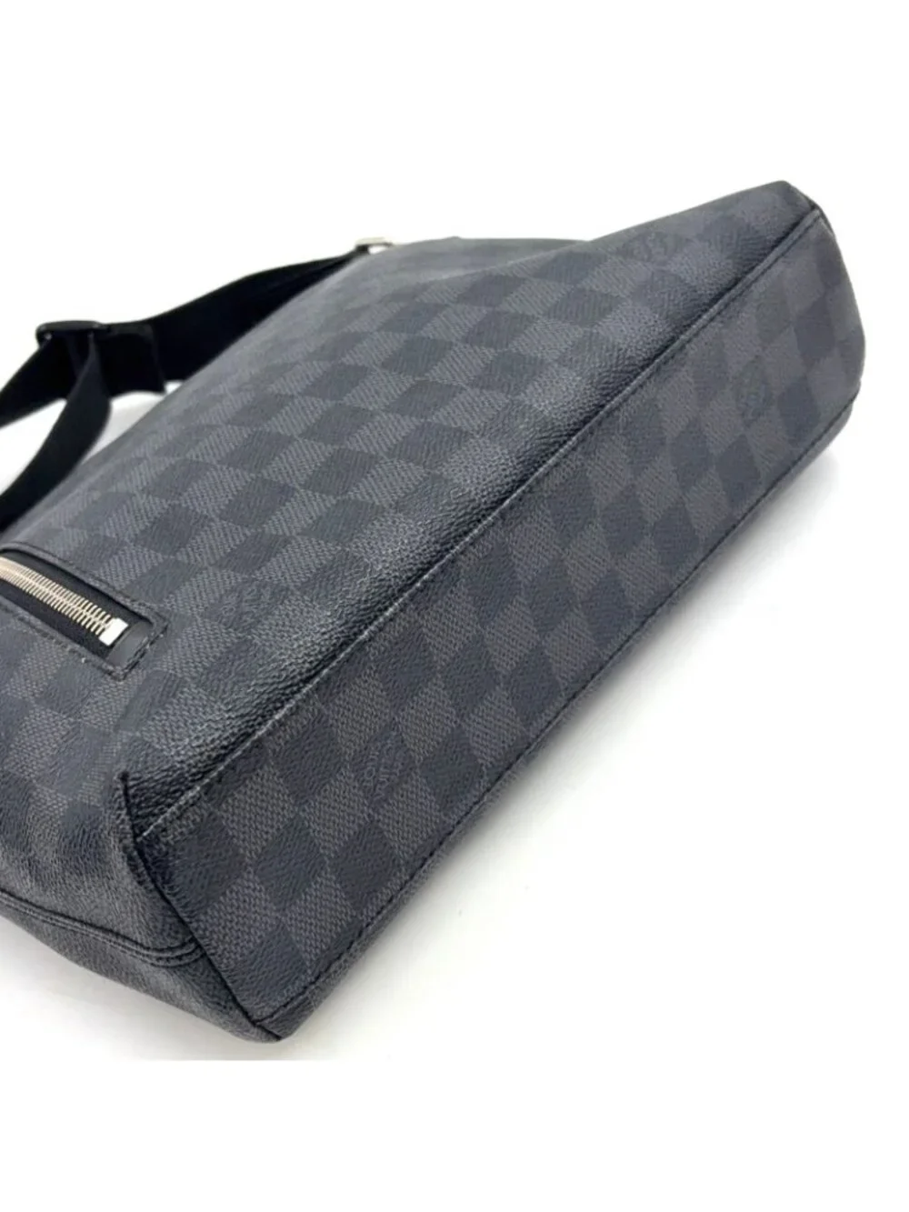Louis Vuitton Mick PM Damier Graphite Leather Black Shoulder Bag Silver